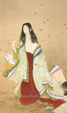cesta de flores 1915 Uemura Shoen Bijin ga mujeres hermosas Pinturas al óleo